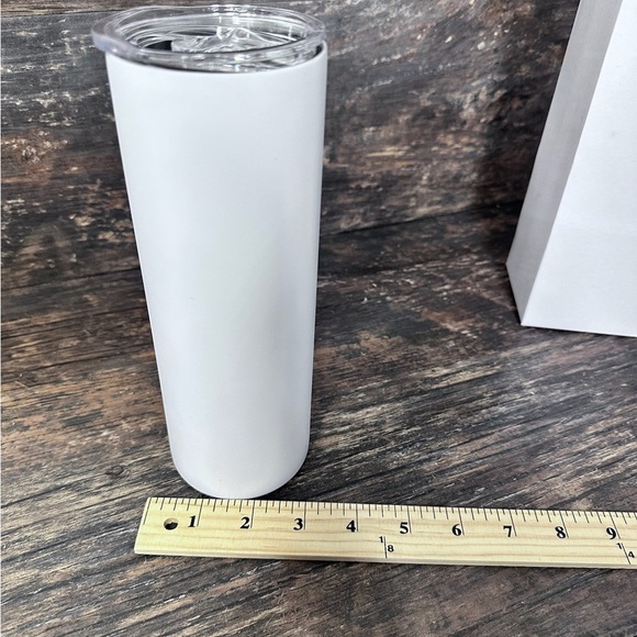 White Insulated Coffee Drink Tumbler with Lid - Picture 3 of 5